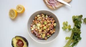 Ceviche de garbanzos para 4 personas fácil de preparar.